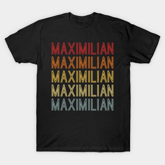 Maximilian Name Vintage Retro Pattern T-Shirt by CoolDesignsDz